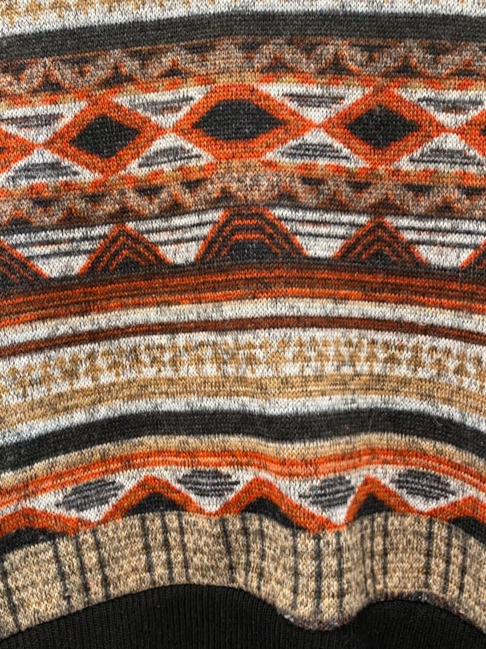 Zaful Aztec Geometric Knit Crop Sweater Multicolor Grey Orange Black Size 8 (L) - Picture 7 of 12
